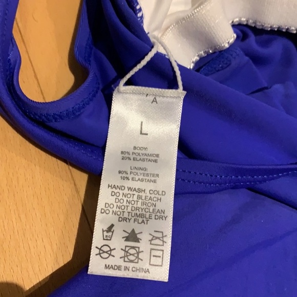 Women’s One-Piece Bathing suit Aqua/Peach/Blue - size L - Picture 10 of 16